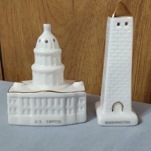 Salt & Pepper Shaker Set Washington Monument & Capitol Decor Collectible